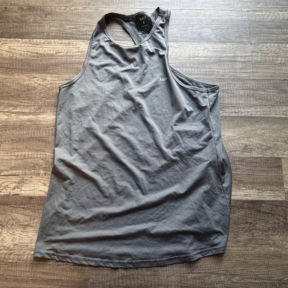 Myprotein MP Performance Training Tank Top Charcoal Grey Racerback Gym Size M